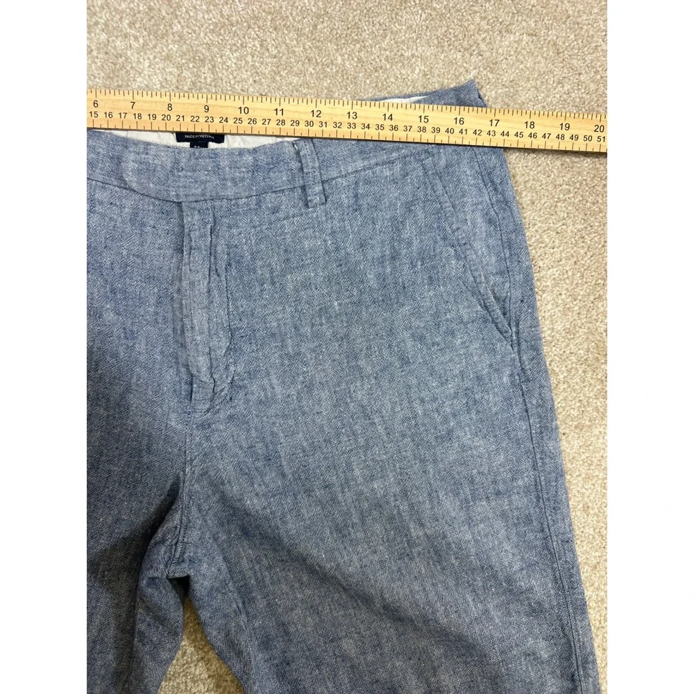 J. Crew Rivington Linen Blend Shorts Men's‎ 34W Blue Chino Casual Summer